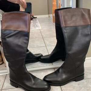Knee high black / brown boot size 7